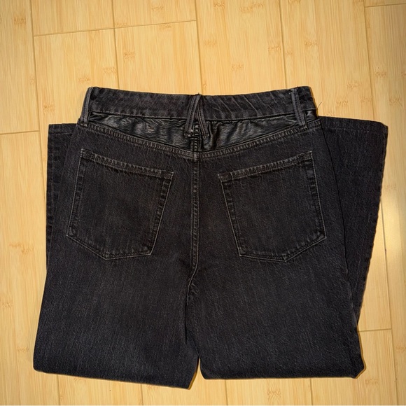 Good American Vintage Straight Leather Trim Ankle Jean - Picture 2 of 2